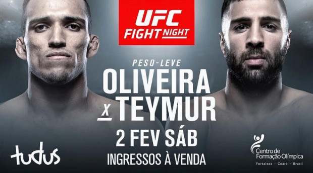 Charles Oliveira takes on David Teymur at UFC Fortaleza